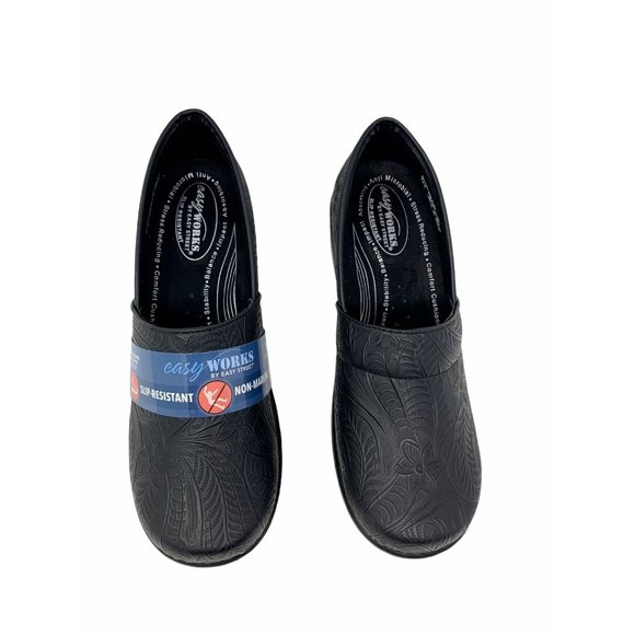 COPY - Easy Works Women's Lyndee Professional black clog shoes 11M - Picture 3 of 11